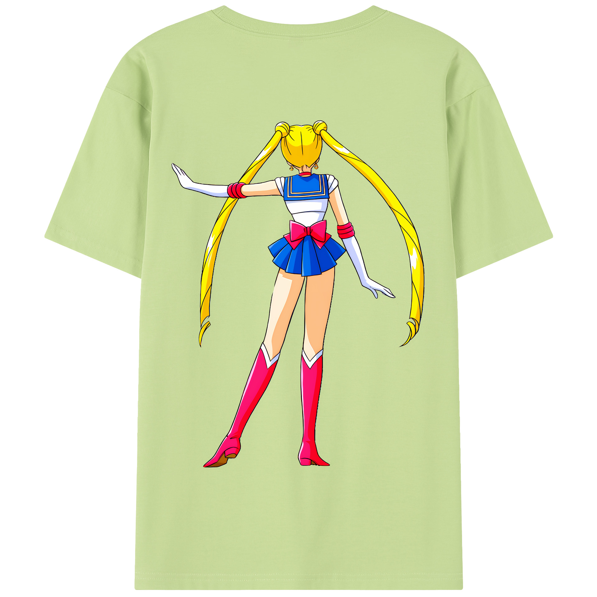 （画像用） 美少女戦士セーラームーン 月野 うさぎ つきの うさぎ Sailor Moon Tsukino Usagi 綿100％半袖Tシャツ（背面プリント）